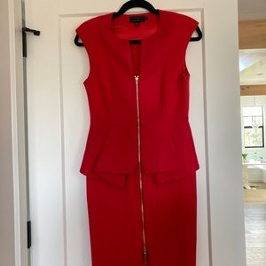 Ted Baker London Full Zip Women’s Red Dress